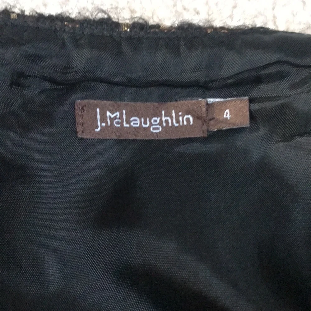 NWOT. Tweed J McLaughlin Skirt. Fabulous! Wool & mohair, w metallic thread.Sz 4.